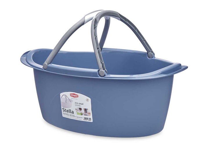 Stefanplast Cesta Oval de Plástico 25L con Asas, Surtido 59x38x23 cm (Set de 30)