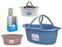 Stefanplast Cesta Oval de Plástico 25L con Asas, Surtido 59x38x23 cm (Set de 30)