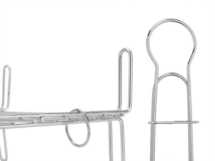 La Dehesa Parrilla Doble Zincada 30x30 cm Metal Plateado con 4 Patas y Asa (Set de 5)