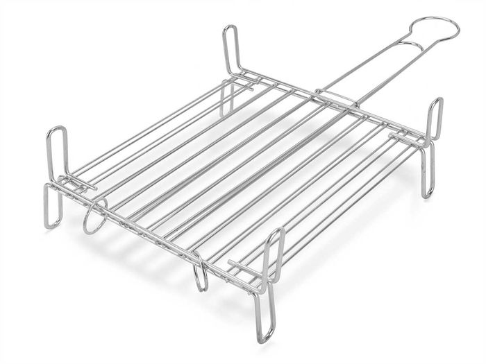 La Dehesa Parrilla Doble Zincada 30x30 cm Metal Plateado con 4 Patas y Asa (Set de 5)