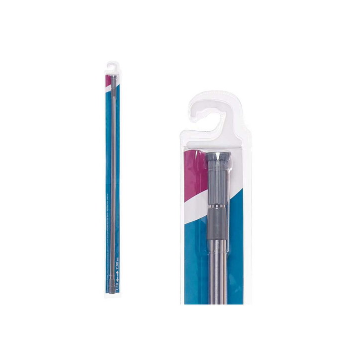 Barra para Cortinas Gris Aluminio Blanco Plástico