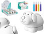 Pincello Hucha de Cerámica Perrito con 4 Rotuladores - Blanco - Dimensiones: 13x9.5x8.5 cm (Set de 24)