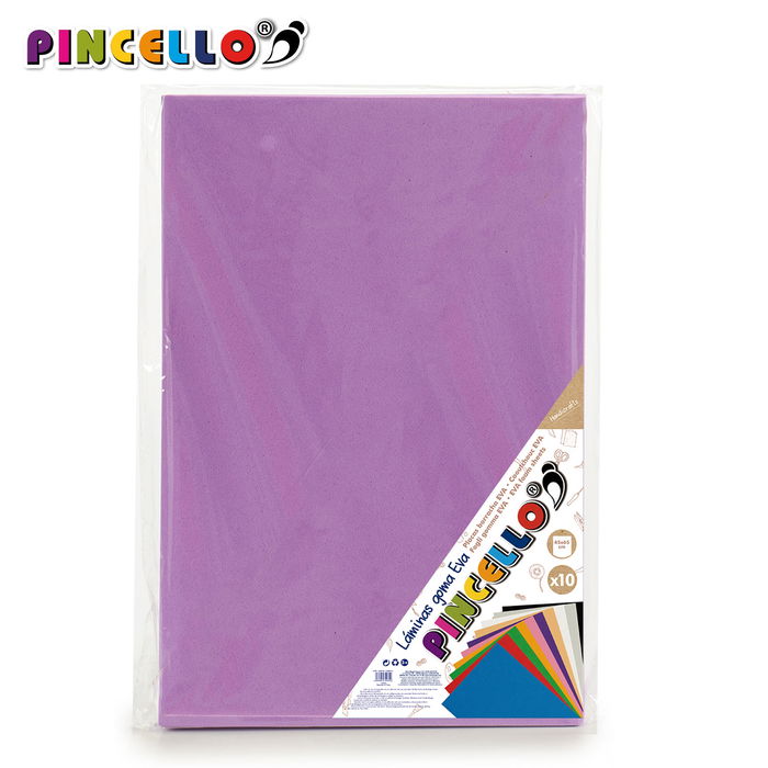 Pincello Juego 10 Laminas Goma Eva Violeta 45 x 65 cm (Set de 12)