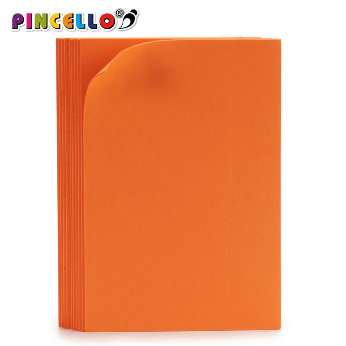 Pincello Juego 10 Laminas Goma Eva Naranja 20 x 30 cm (Set de 24)