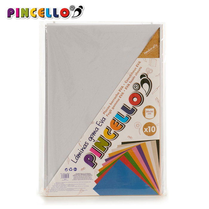 Pincello Juego 10 Laminas Goma Eva Blanco 20 cm x 30 cm (Set de 24)