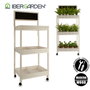 Ibergarden Carro Madera 3 Estantes Pizarra Blanco 41x159x69 cm
