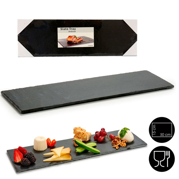 Kinvara Pizarra Aperitivo 50 x 15 cm de Pizarra Negra (Set de 12)