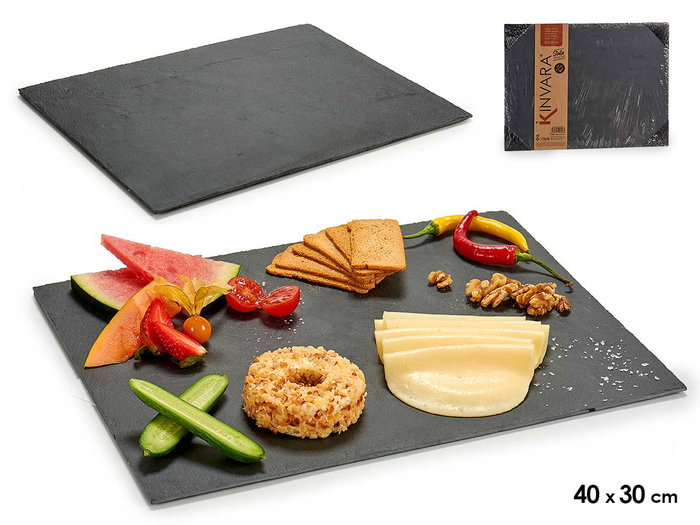 Kinvara Pizarra Aperitivo 40x30cm Negro Pack de 10 Kinvara Pizarra Aperitivo 40x30cm Negro Pack de 10