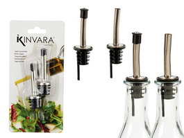 Kinvara Set Dosificadores Metal Acero Negro 9 x 18.5 x 2.5 cm (Set de 36)