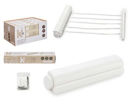 Arte Regal Tendedero Extensible 18m 5 Cuerdas Blanco 34.5x6.5x6 cm (Set de 12)