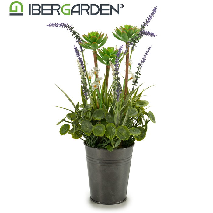 Ibergarden Maceta Metal Lavanda Surtidos Modelos Plastico 13x40x13 cm (Set de 12)