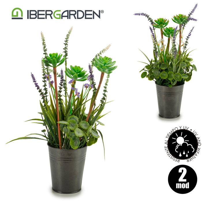 Ibergarden Maceta Metal Lavanda Surtidos Modelos Plastico 13x40x13 cm (Set de 12)