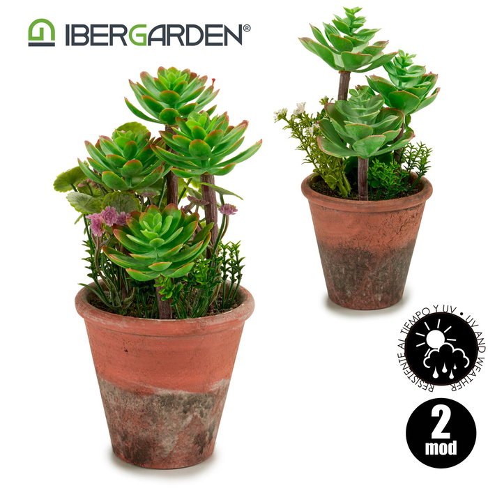 IBERGARDEN Maceta Envejecida Mediana Surtidos Mod 16x23x16cm Plástico (Set de 12)