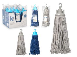 Arte Regal Fregona Algodón 200gr Color Gris y Azul Surtidos 8x28x8cm (Set de 12)