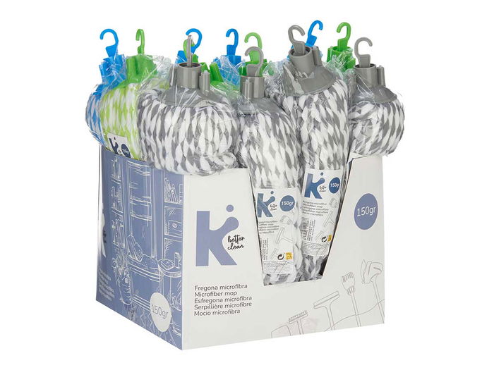 ARTE REGAL Fregona Microfibra 150Gr Trenzado Surtidos 10x29x10cm (Set de 12)