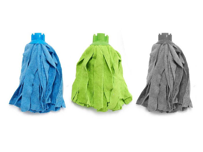Arte Regal Fregona Microfibra 140Gr Tiras Surtidas 9x9x26 cm Azul Gris Verde (Set de 12)