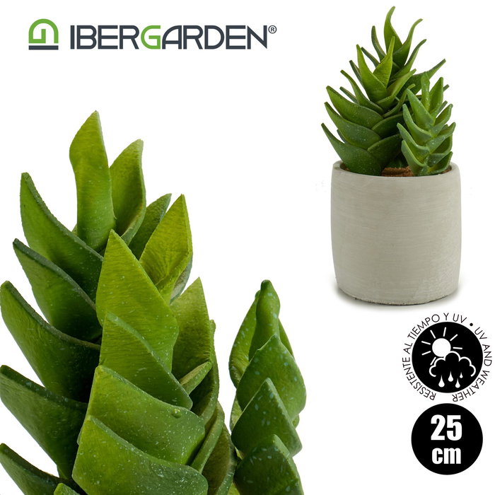 Ibergarden Cactus Plastico Echeveria 25 cm (Ancho 12 cm, Alto 24 cm, Largo 12 cm) (Set de 6)