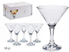 Pasabahce Juego 6 Copas Martini Bistro 190 ml Vidrio Transparente 33x15x22cm (Set de 4)