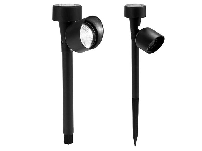 IBERGARDEN Baliza Solar Articulada Negra Plástico 12x26x5.5 cm Polipropileno LED IP44 (Set de 24)