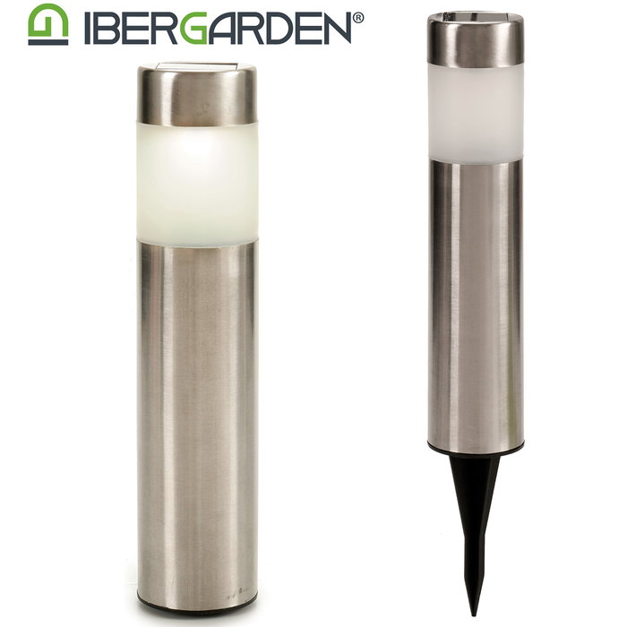 IBERGARDEN Baliza Solar Acero Alta 6 x 27 x 6 cm (Set de 12)