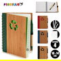 Pincello Libreta Bambú Reciclado y Bolígrafo 18x14 cm Surtidos (Set de 24)