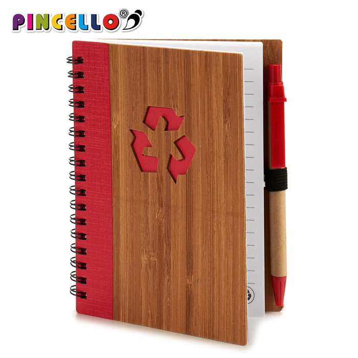 Pincello Libreta Bambú Reciclado con Boli 16 x 12 cm Surtidos (Set de 24)