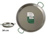 La Dehesa Paellera Pulida 34 cm Acero Pulido Capacidad 6 Raciones Apto para Gas y Leña (Set de 6)