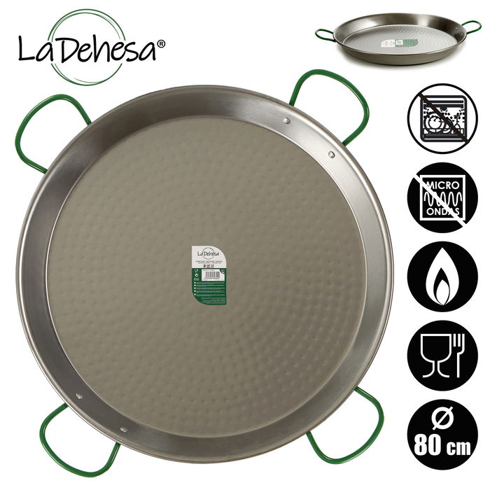 La Dehesa Paellera Pulida 80 cm 40 Raciones Apta para Gas y Leña