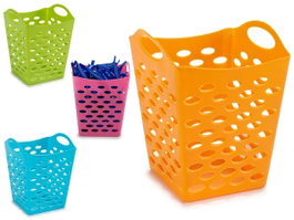 Arte Regal Cesta Plástico Multiusos Cuadrada 13 x 13 x 17 cm Surtida Azul Naranja Rosa Amarillo (Set de 48)