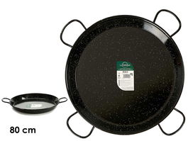 La Dehesa Paellera Esmaltada 80 cm Acero Esmaltado Negro 40 Raciones Apta Gas Horno Leña