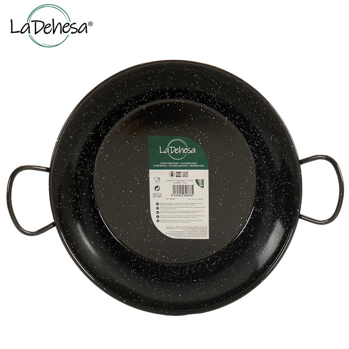 La Dehesa Sartén Honda Esmaltada Negra con Asas Acero Esmaltado 28 cm (Set de 6)