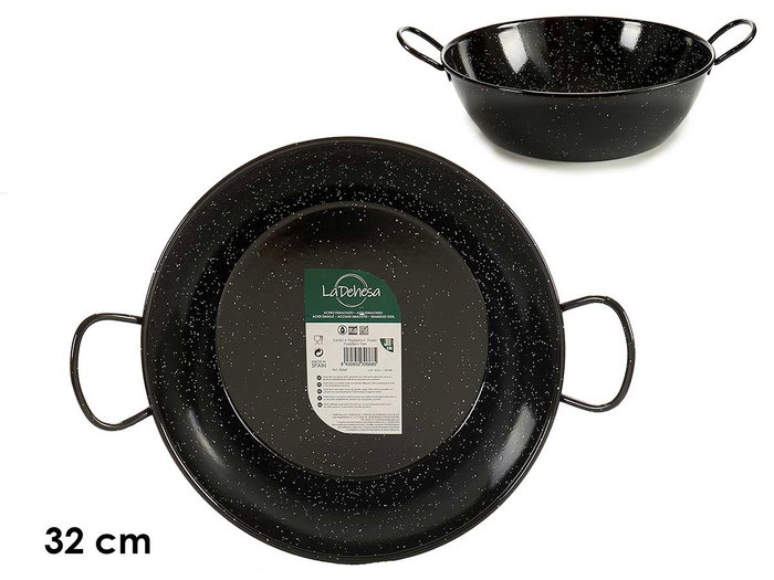 La Dehesa Sartén Honda Esmaltada Negra con Asas 32 cm (Set de 6) La Dehesa Sartén Honda Esmaltada Negra con Asas 32 cm (Set de 6)