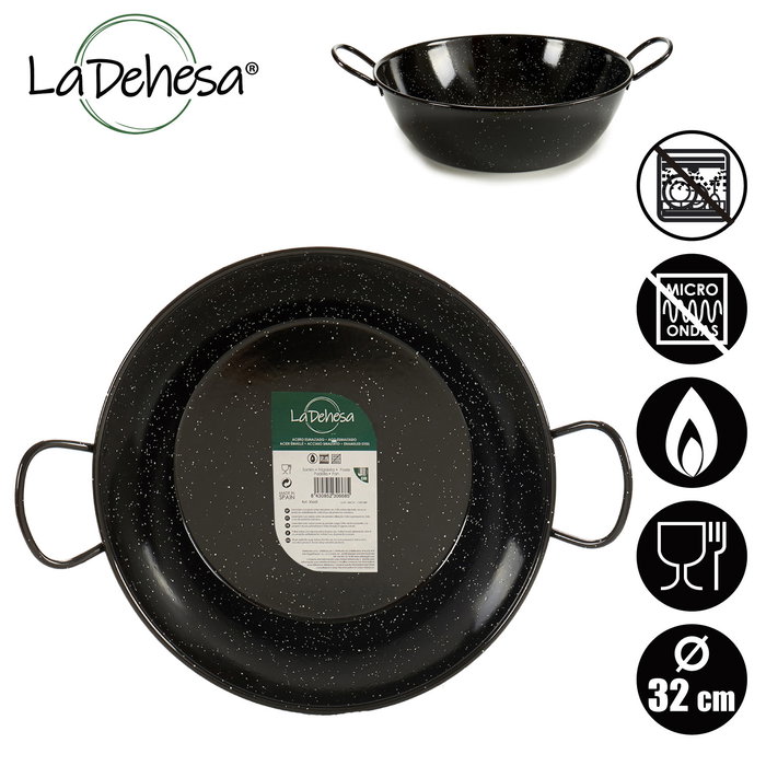 La Dehesa Sartén Honda Esmaltada Negra con Asas 32 cm (Set de 6) La Dehesa Sartén Honda Esmaltada Negra con Asas 32 cm (Set de 6)