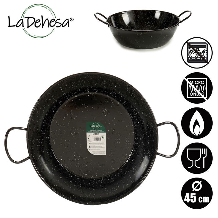 La Dehesa Sarten Honda Esmaltada Con Asas 45 cm Negro Acero Esmaltado (Set de 3)