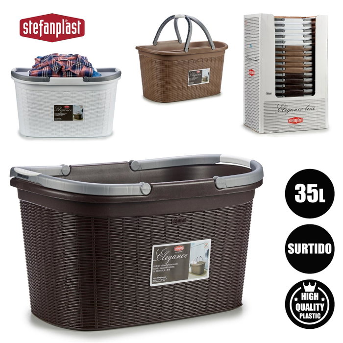 Stefanplast Cesto de Ropa con Asas Elegance Surtido de Colores Stefanplast Cesto de Ropa con Asas Elegance Surtido de Colores