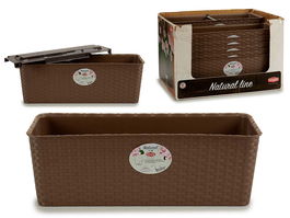 Stefanplast Jardinera Natural Reser Agua 50 cm Marrón Plástico 49x18x16 cm (Set de 12)