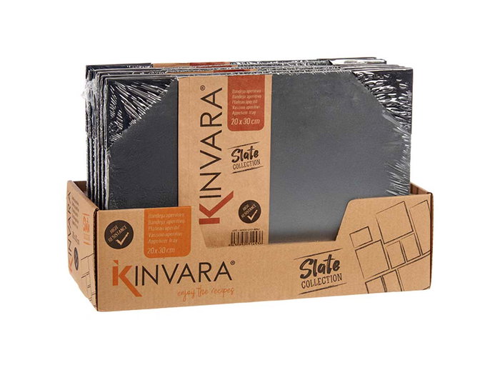 Kinvara Pizarra de Aperitivo Rectangular 30x20cm Negro