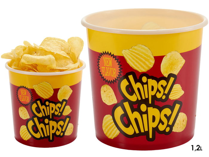 Leknes Cubo Chips 1.2L Plástico PP Estampado 13 x 13 x 13 cm (Set de 48)