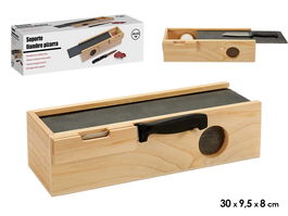Arte Regal Caja para Fiambres de Madera y Pizarra con Cuchillo, 30x9.5x8 cm (Set de 12)