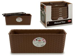 Stefanplast Jardinera Natural Reser Agua 40 cm Marron Beige (Set de 12)