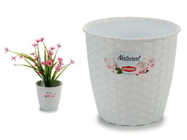 Stefanplast Maceta Natural Interior/Exterior 14 cm Diámetro Blanco 14x13x14 cm (Set de 12)