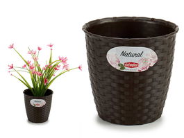 Stefanplast Maceta Natural Inter/Exterior 14 cm Diametro Chocolate 14x13x14 cm (Set de 12)