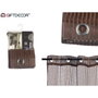 Giftdecor Cortina Marrón con Brillo 140x260cm con 6 Ollaos