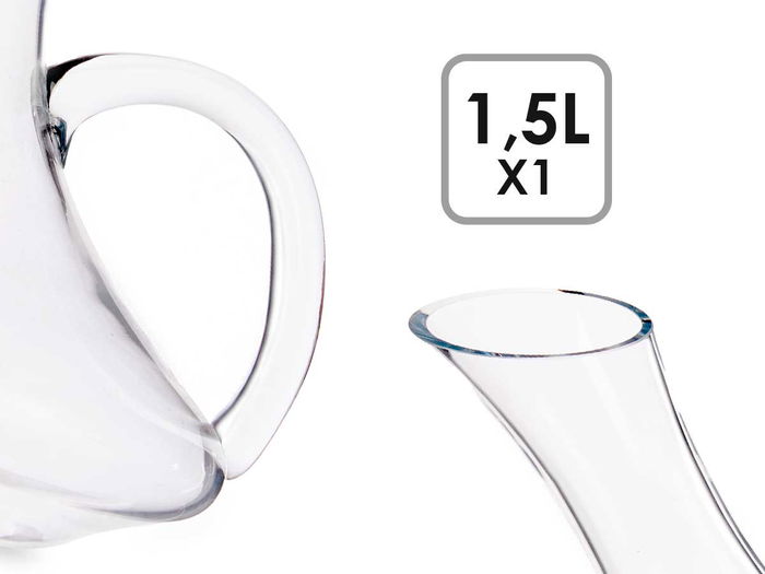 Vivalto Decantador Recto 1,5L Vidrio Transparente 22.5 x 24.5 x 20 cm (Set de 6)