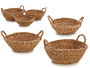 Giftdecor Set 3 Cestos Asa Redondos Alga de Mar Marron 36x25x22cm (Set de 4)