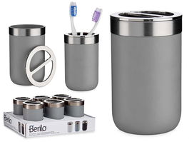 Portacepillos de Dientes Acero Inoxidable Plateado Plástico 7,7 x 11,2 x 7,7 cm