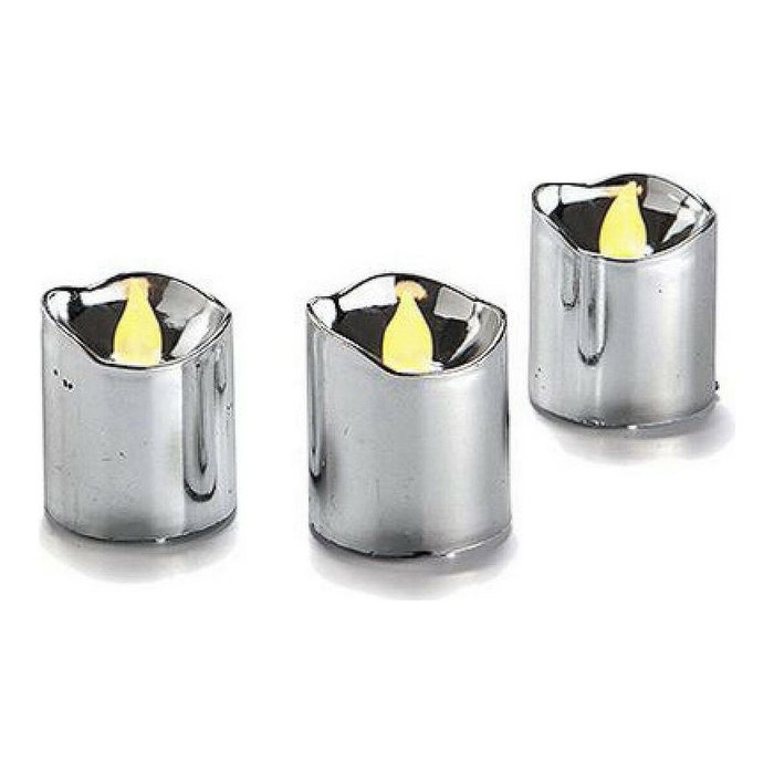 GIFTDECOR Set 3 Velas LED Taco Plata