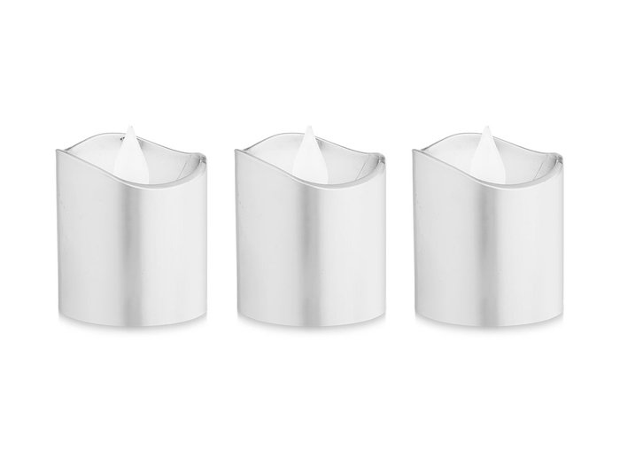 Giftdecor Set 3 Velas LED Taco Plata 18x14x4 cm (Set de 24)