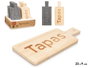 Kinvara Tabla Rectangular de Bambú y Pizarra para Tapas