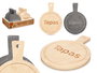Kinvara Tabla Redonda Bambú y Pizarra para Tapas 14x19 cm (Set de 48)